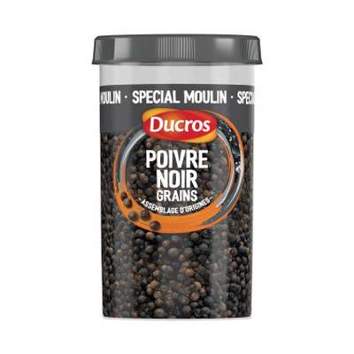 Poivre noir grains classique n° 6, Ducros (90 g)
