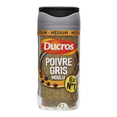 Poivre gris moulu classique n° 7, Ducros (36 g)