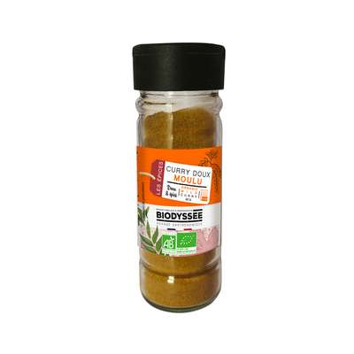 Curry mix doux moulu, flacon en verre BIO, Biodysée (35 g)