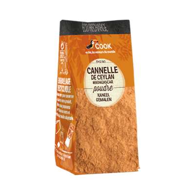 Cannelle de Ceylan en poudre - éco recharge BIO, Cook (35 g)