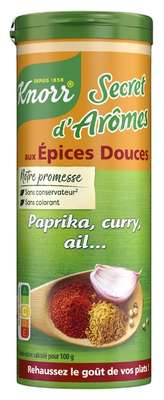 Secret d'arômes épices douces, paprika, curry et ail, Knorr (60 g)