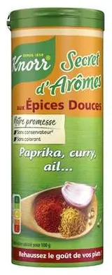 Secret d'arômes épices douces, paprika, curry et ail, Knorr (60 g)