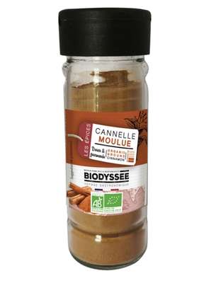 Cannelle moulue, flacon en verre BIO, Biodyssée (36 g)