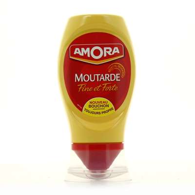 Moutarde fine et forte flacon souple, Amora (265 g)
