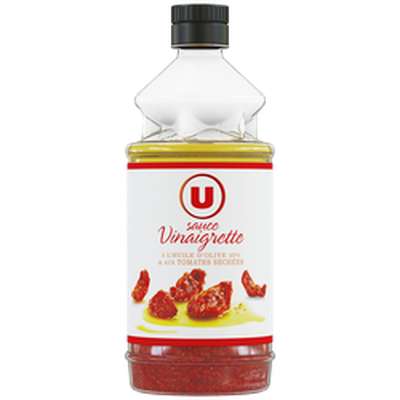 Sauce vinaigrette à l'huile d'olive 10% et aux tomates séchées, U (55 cl)