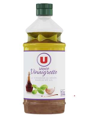 Sauce vinaigrette au vinaigre de xérès ail basilic, U (55 cl)