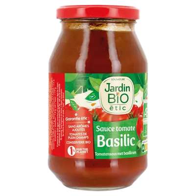 Sauce tomate basilic BIO, Jardin Bio (510 g)