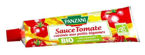 Sauce tomate cuisinée aux petits légumes en tube BIO, Panzani (180 g)