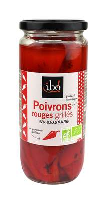 Poivrons rouges grillés en saumure BIO, Ibo (450 g)