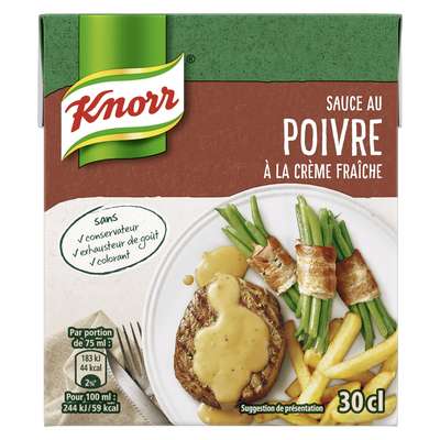 Sauce au poivre à la crème fraiche, Knorr (30 cl)