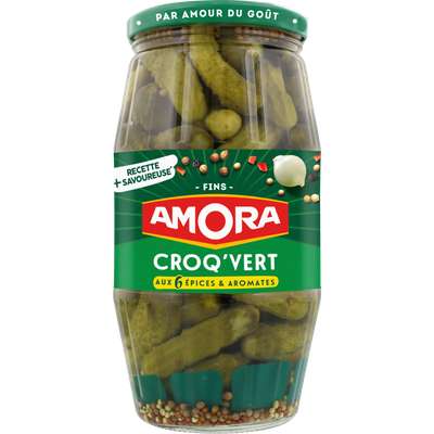 Cornichons fins Croq'Vert, Amora (540 g)