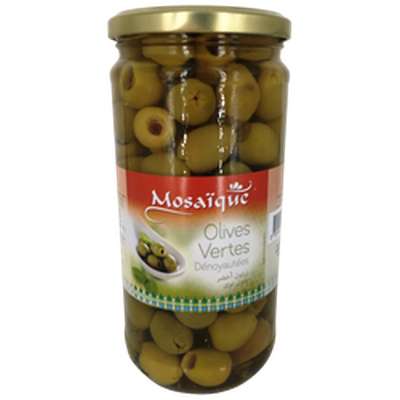 Olives vertes dénoyautées, Mosaïque (350 g)