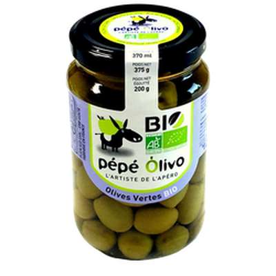 Olives vertes entières BIO, Pepe Olivo (200 g)