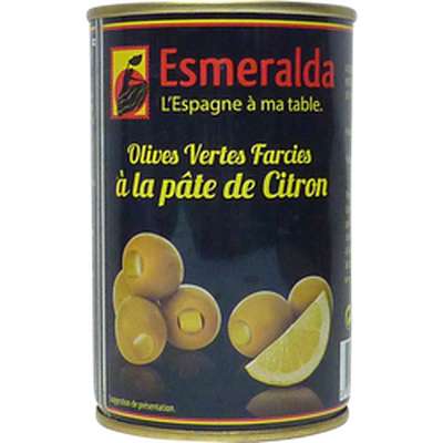Olives vertes farcies à la pâte de citron, Esmeralda (120 g)