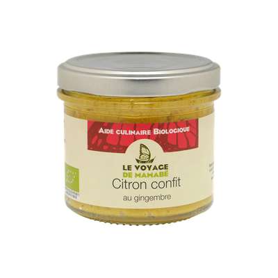 Citron confit au gingembre BIO, Voyage de Mamabe (105 g)