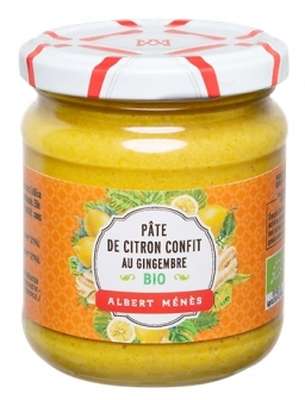 Pâte de citron confit au gingembre BIO, Albert Ménès (210 g)