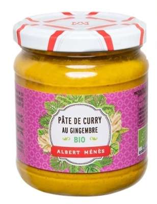 Pâte de curry au gingembre BIO, Albert Ménès (210 g)