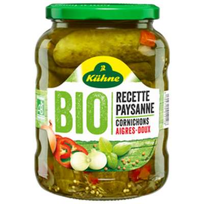 Cornichons aigre-doux BIO, Kuhne (380 g)