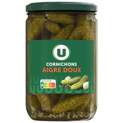 Cornichons aigre doux, U (185 g)