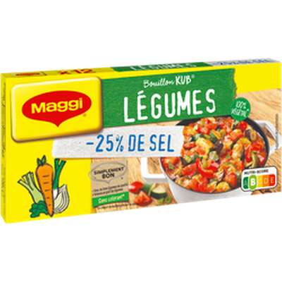 Bouillon Légumes -25% sel Kub Or, Maggi (x 12, 120 g)