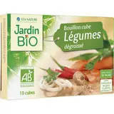 Bouillon cube dégraissé aux légumes BIO, Jardin Bio (x 10, 90 g)