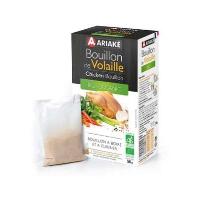 Bouillon de volaille BIO, Ariake (4 x 33 cl, 56 g)