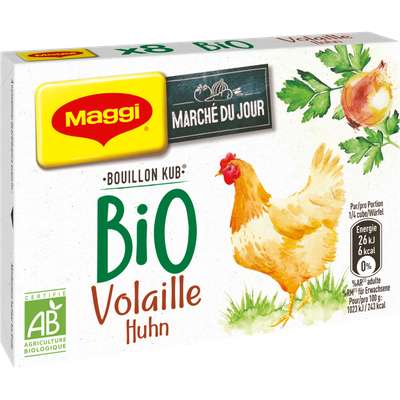 Bouillon de volaille BIO, Maggi (x 8, 80 g)