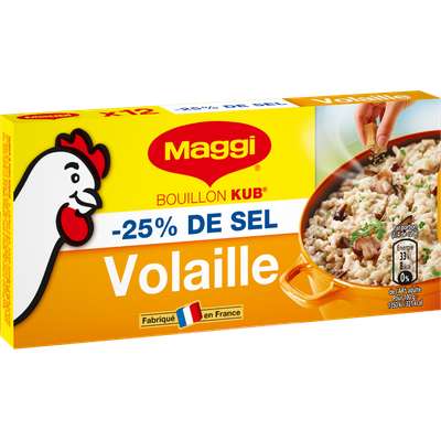 Bouillon de volaille réduit en sel Kub, Maggi (x 12, 120 g)