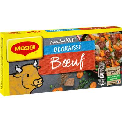 Bouillon de boeuf dégraissé, Maggi (x 12, 120 g)