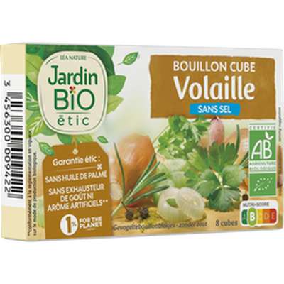 Bouillon cube de volaille sans sel BIO, Jardin BIO (72 g)