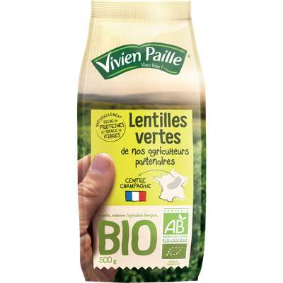 Lentilles vertes BIO, Vivien Paille (500 g)