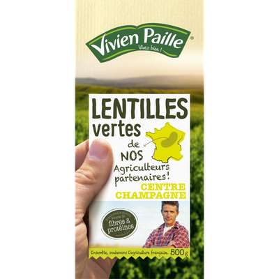 Lentilles vertes de nos agriculteurs partenaires, Vivien Paille (500 g)