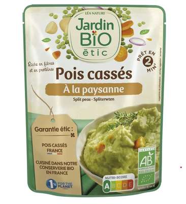 Pois cassés paysanne BIO, Jardin Bio (300 g)