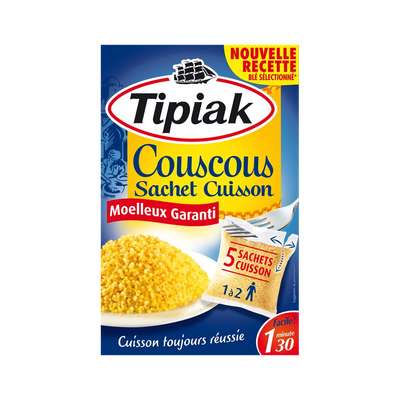 Graine de couscous en sachet cuisson, Tipiak (5 x 100 g)