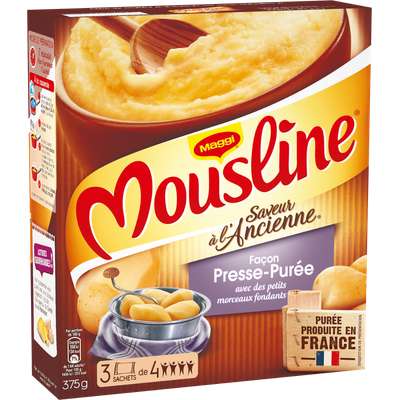 Purée façon presse-purée Mousline, Maggi (x 3 sachets, 375 g)