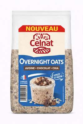 Overnight oats porridge chocolat BIO, Celnat (300 g)