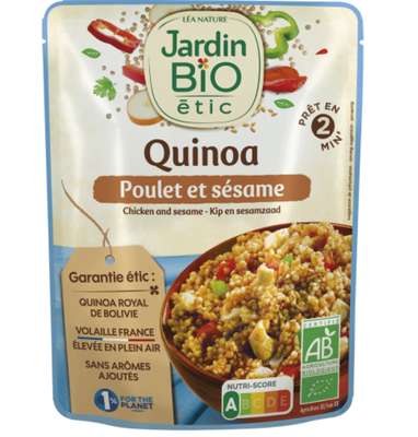 Quinoa et émincé de poulet au sésame bio, Jardin Bio (250 g)