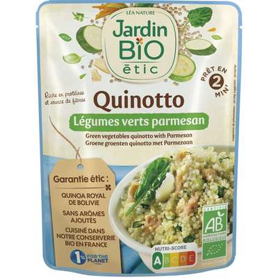 Plat cuisiné quinotto legumes verts parmesan BIO, Jardin Bio (220 g)