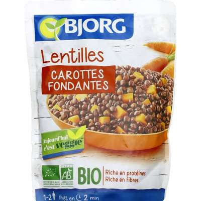 Lentilles et carottes fondantes BIO, Bjorg (250 g)
