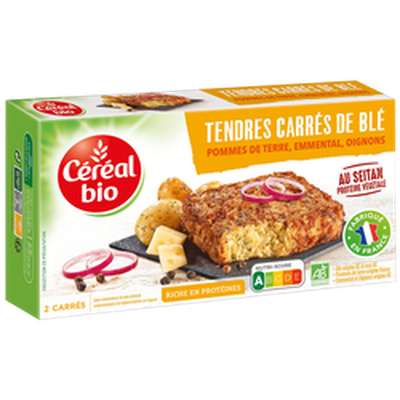 Tendres carrés de blé, pommes de terre oignons et emmental bio, Céréal Bio (200 g)