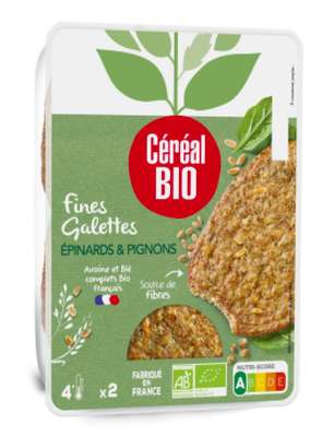 Galettes fines épinards et pignons BIO, Céréal Bio (x 2, 180 g)