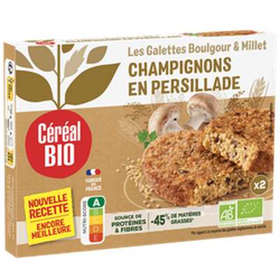 Galettes boulghour & millet aux champignons BIO, Céréal Bio (200 g)