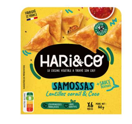 Samossas lentilles corail et coco,  Hari&co  (140 g)