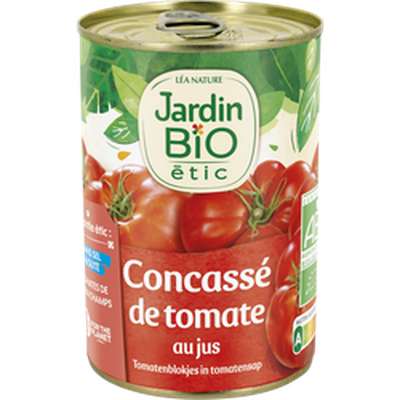 Concassé de tomates au jus BIO, Jardin BIO (400 g)