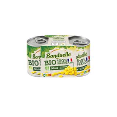Maïs sans sucres ajoutés BIO, Bonduelle (2 x 140 g)