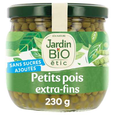Petit pois extra fins BIO, Jardin Bio (230 g)