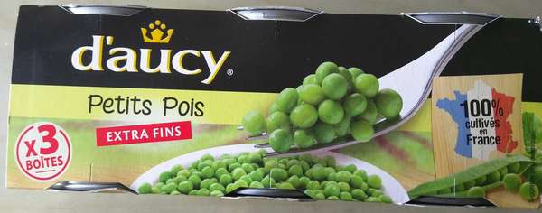 Petit Pois Extra fin, D'aucy (3 x 140 g)