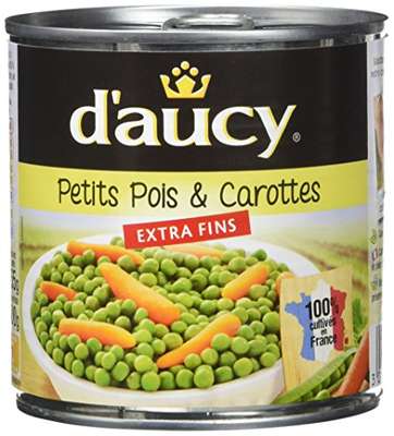 Petits pois carottes extra-fins, D'aucy (265 g)