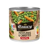 Petits pois carottes extra-fins, D'aucy (265 g)