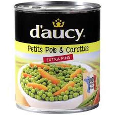 Petits pois carottes extra-fins, D'aucy (530 g)